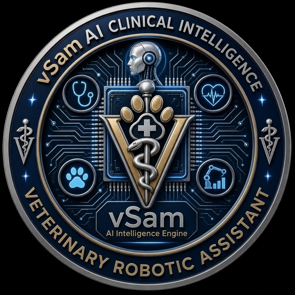 Veterinary Tender Floater — vSam AI Clinical Intelligence crest
